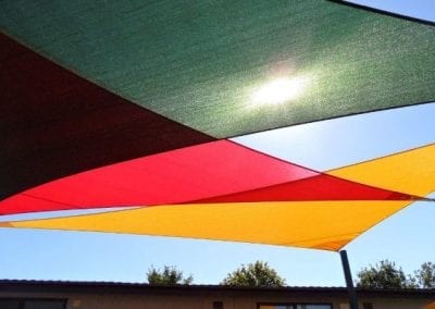 Colourful Overlapping Shade Sails