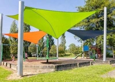 Green and Orange Shade Sails