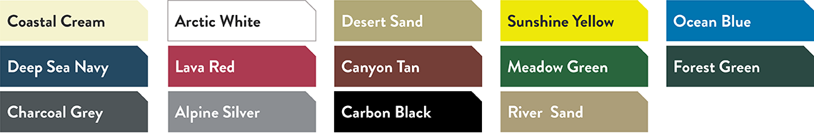 Kool Series Colour Chart